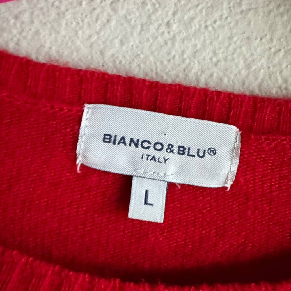 Bianco & Blu Made in Italy Red Merino Wool Cashmere Other Blend Womens Sweater - Picture 2 of 3